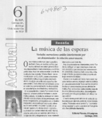 La música de las esperas  [artículo] Alfredo Barría M.