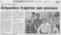 Ariqueños trajeron sus poesías  [artículo]