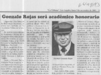 Gonzalo Rojas será académico honorario  [artículo]