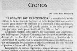 "La silla del sol" en Concepción  [artículo] Carlos René Ibacache I.