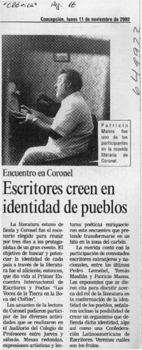 Escritores creen en identidad de pueblos  [artículo]