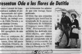 Presentan Oda a las flores de Datitla  [artículo]