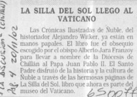 La silla del sol llegó al vaticano  [artículo]