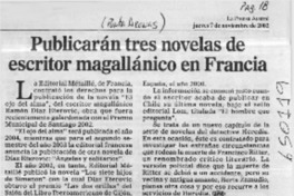 Publican tres novelas de escritor magallánico en Francia  [artículo]