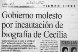 Gobierno molesto por incautación de biografía de Cecilia  [artículo]
