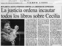 La justicia ordena incautar todos los libros sobre Cecilia  [artículo]