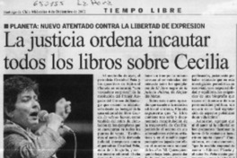 La justicia ordena incautar todos los libros sobre Cecilia  [artículo]