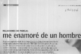 Me enamoré de un hombre casado  [artículo] María Paz Lagos V.