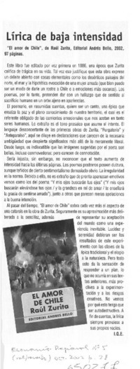 Lírica de baja intensidad  [artículo] I. Q. E.