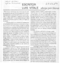Escritor Luis Vitale  [artículo]