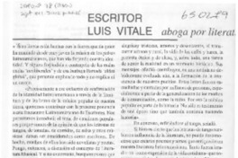 Escritor Luis Vitale  [artículo]