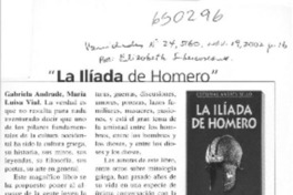 "La Ilíada de Homero"  [artículo] Elizabeth Subercaseaux