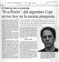 "Eva Perón", del argentino Copi revive hoy en la escena penquista  [artículo]