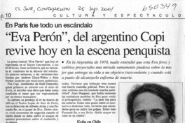 "Eva Perón", del argentino Copi revive hoy en la escena penquista  [artículo]