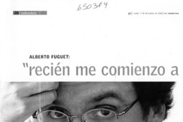 "Recién me comienzo a reconocer como escritor"  [artículo] Juan Luis Salinas