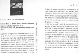 Presencia de María en la pintura colonial  [artículo] Gustavo Villavicencio