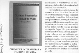 Ciudades intermedias y callidad de vida, conceptos básicos  [artículo]