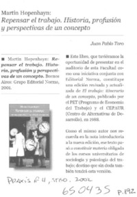 Repensar el trabajo  [artículo] Juan Pablo Toro