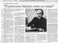 "El panorama literario antes era mejor"  [artículo] Daniel Canala-Echeverría S.