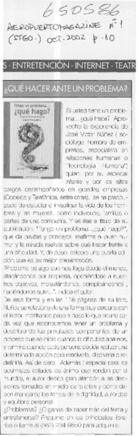 ¿Qué hacer ante un problema?  [artículo]