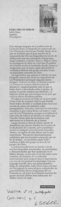 Exijo ser un héroe  [artículo] Camilo Aravena