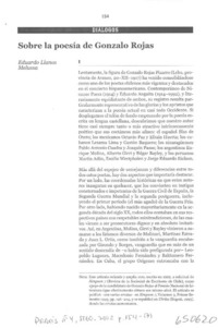 Sobre la poesía de Gonzalo Rojas  [artículo] Eduardo Llanos Melussa
