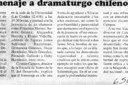Homenaje a dramaturgo chileno  [artículo]