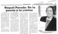Raquel Parada, de la poesía a la crónica  [artículo]