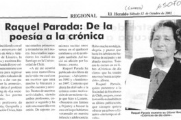 Raquel Parada, de la poesía a la crónica  [artículo]