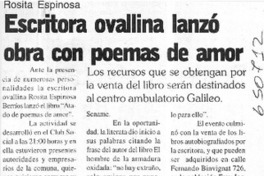 Escritora ovallina lanzó obra con poemas de amor