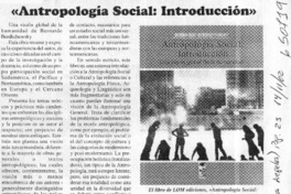 "Antropología social, introducción"  [artículo]