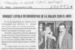 Margot Loyola en encuentro de la mujer con el arte  [artículo]