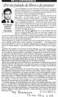 ¿Por un puñado de libros o de premios?  [artículo] Manuel Gallardo Fuentes