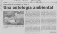 Una antología ambiental  [artículo] David Muñoz