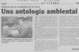 Una antología ambiental  [artículo] David Muñoz