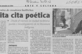 Inédita cita poética  [artículo]