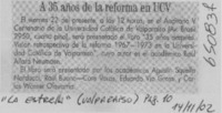 A 35 años de la reforma en UCV  [artículo]