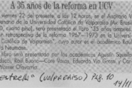 A 35 años de la reforma en UCV  [artículo]