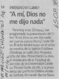 "A mí, Dios no me dijo nada"  [artículo]