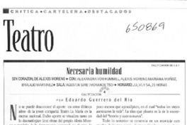 Necesaria humildad  [artículo] Eduardo Guerrero del Río