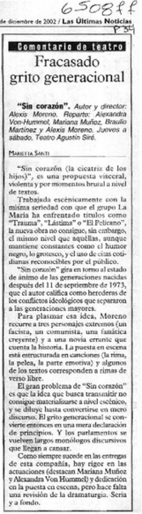 Fracasado grito generacional  [artículo] Marietta Santí