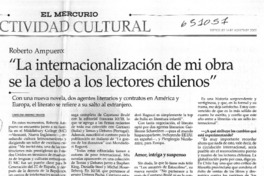 "La internacionalización de mi obra se la debo a los lectores chilenos"  [artículo] Carolina Andonie Dracos