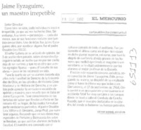 Jaime Eyzaguirre, un maestro irrepetible  [artículo] Víctor Manuel Avilés M.