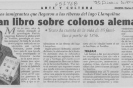 Lanzan libro sobre colonos alemanes  [artículo] Misael Sánchez