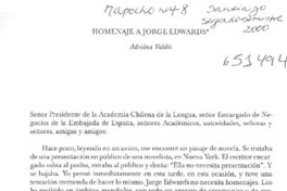 Homenaje a Jorge Edwards  [artículo] Adriana Valdés