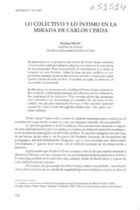 Lo colectivo y lo íntimo en la mirada de Carlos Cerda  [artículo] Paulina Wendt