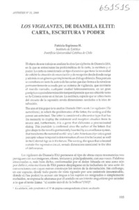 Los vigilantes, Diamela Eltit, carta, escritura y poder  <artículo> Patricia Espinosa H.
