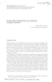 El discurso amoroso en las cartas de Gabriela Mistral  [artículo] Darcie Doll Castillo