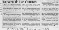 La poesía de Juan Cameron  [artículo] A. L.
