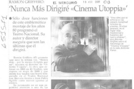 Nunca más dirigiré "Cinema Utoppia"  [artículo]